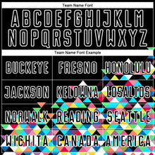 Load image into Gallery viewer, Custom Black White Colorful Geometric Triangle Sublimation Soccer Uniform Jersey