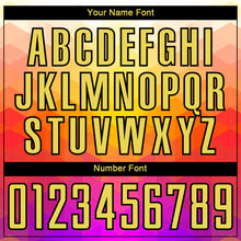 Load image into Gallery viewer, Custom Yellow Hot Pink-Black Geometric Shapes Sublimation Soccer Uniform Jersey