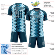 Load image into Gallery viewer, Custom US Navy Blue White Geometric Shapes Sublimation Soccer Uniform Jersey