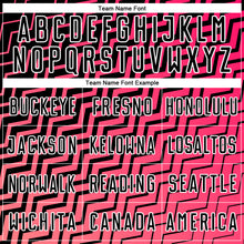 Load image into Gallery viewer, Custom Pink Black-White Geometric Lines Sublimation Soccer Uniform Jersey