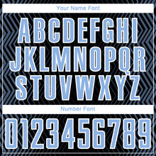 Load image into Gallery viewer, Custom Black Light Blue-White Geometric Lines Sublimation Soccer Uniform Jersey