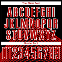 Load image into Gallery viewer, Custom Black Red-White Lines Sublimation Soccer Uniform Jersey