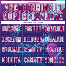 Load image into Gallery viewer, Custom Royal Purple-White Stars And Lines Sublimation Soccer Uniform Jersey