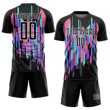 Load image into Gallery viewer, Custom Black White Geometric Shapes Sublimation Soccer Uniform Jersey