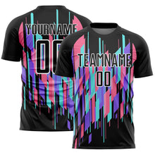 Load image into Gallery viewer, Custom Black White Geometric Shapes Sublimation Soccer Uniform Jersey