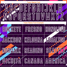 Load image into Gallery viewer, Custom Purple White Lines Sublimation Soccer Uniform Jersey