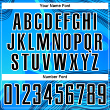 Load image into Gallery viewer, Custom Sky Blue Black-White Waves Sublimation Soccer Uniform Jersey