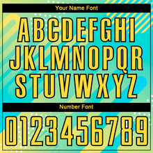 Load image into Gallery viewer, Custom Pea Green Yellow-Black Abstract Shapes Sublimation Soccer Uniform Jersey