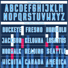 Load image into Gallery viewer, Custom US Navy Blue Sky Blue-White Lines Sublimation Soccer Uniform Jersey