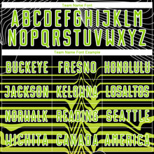 Load image into Gallery viewer, Custom Black Neon Green-White Lines Sublimation Soccer Uniform Jersey