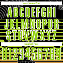 Load image into Gallery viewer, Custom Black Neon Green-White Lines Sublimation Soccer Uniform Jersey