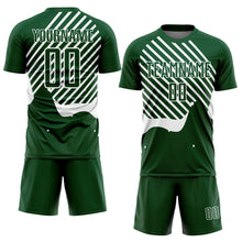 Load image into Gallery viewer, Custom Green White Lines Sublimation Soccer Uniform Jersey