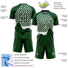 Load image into Gallery viewer, Custom Green White Lines Sublimation Soccer Uniform Jersey