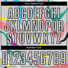 Load image into Gallery viewer, Custom Gray Black Fluid Shapes Sublimation Soccer Uniform Jersey