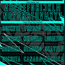 Load image into Gallery viewer, Custom Black Aqua Lines Sublimation Soccer Uniform Jersey