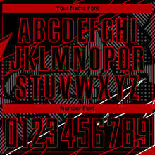 Load image into Gallery viewer, Custom Black Red Lines Sublimation Soccer Uniform Jersey