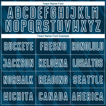 Load image into Gallery viewer, Custom Navy White Geometric Shapes Sublimation Soccer Uniform Jersey