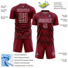 Load image into Gallery viewer, Custom Crimson White Geometric Shapes Sublimation Soccer Uniform Jersey