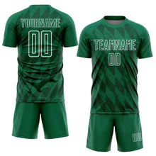 Load image into Gallery viewer, Custom Kelly Green White Geometric Shapes Sublimation Soccer Uniform Jersey