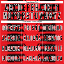 Load image into Gallery viewer, Custom Fire Red Black-White Lines Sublimation Soccer Uniform Jersey