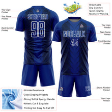 Load image into Gallery viewer, Custom US Navy Blue Black-White Lines Sublimation Soccer Uniform Jersey