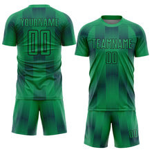 Load image into Gallery viewer, Custom Kelly Green Black Geometric Shapes Sublimation Soccer Uniform Jersey