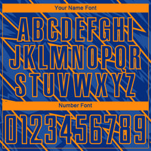 Load image into Gallery viewer, Custom Royal Bay Orange Lightning Sublimation Soccer Uniform Jersey