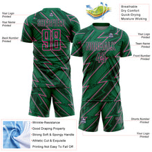 Load image into Gallery viewer, Custom Kelly Green Pink Lightning Sublimation Soccer Uniform Jersey