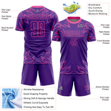 Load image into Gallery viewer, Custom Purple Pink Geometric Shapes Sublimation Soccer Uniform Jersey