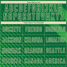 Load image into Gallery viewer, Custom Kelly Green City Cream Geometric Shapes Sublimation Soccer Uniform Jersey