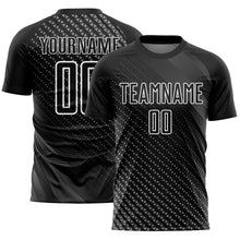 Load image into Gallery viewer, Custom Black White Geometric Shapes Sublimation Soccer Uniform Jersey
