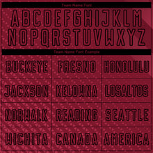 Load image into Gallery viewer, Custom Crimson Black Geometric Shapes Sublimation Soccer Uniform Jersey