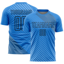Load image into Gallery viewer, Custom Lakes Blue Black Geometric Shapes Sublimation Soccer Uniform Jersey