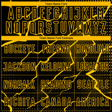 Load image into Gallery viewer, Custom Black Yellow Lightning Sublimation Soccer Uniform Jersey