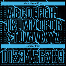 Load image into Gallery viewer, Custom Black Sky Blue Lightning Sublimation Soccer Uniform Jersey