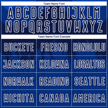 Load image into Gallery viewer, Custom Royal Navy-White Dripping Splatter Art Sublimation Soccer Uniform Jersey