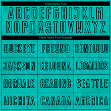 Load image into Gallery viewer, Custom Aqua Black Geometric Shapes Sublimation Soccer Uniform Jersey