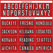 Load image into Gallery viewer, Custom Red White-Black Arrow Shapes Sublimation Soccer Uniform Jersey