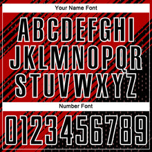 Load image into Gallery viewer, Custom Red Black-White Diagonal Lines Sublimation Soccer Uniform Jersey