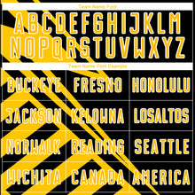 Load image into Gallery viewer, Custom Black Gold-White Lines Sublimation Soccer Uniform Jersey