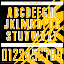 Load image into Gallery viewer, Custom Black Gold-White Lines Sublimation Soccer Uniform Jersey