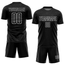 Load image into Gallery viewer, Custom Black White Geometric Shapes Sublimation Soccer Uniform Jersey