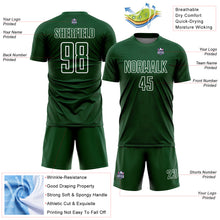 Load image into Gallery viewer, Custom Green White Geometric Shapes Sublimation Soccer Uniform Jersey
