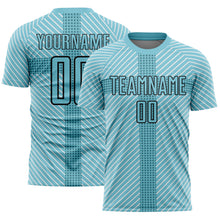 Load image into Gallery viewer, Custom Panther Blue Black Geometric Shapes Sublimation Soccer Uniform Jersey