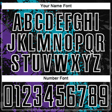 Load image into Gallery viewer, Custom Black Teal-Purple Dripping Splatter Art Sublimation Soccer Uniform Jersey