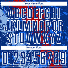 Load image into Gallery viewer, Custom Royal Red-Light Blue Dripping Splatter Art Sublimation Soccer Uniform Jersey