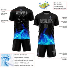 Load image into Gallery viewer, Custom Black White Flame Sublimation Soccer Uniform Jersey