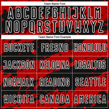 Load image into Gallery viewer, Custom Black Red-White Splash Sublimation Soccer Uniform Jersey