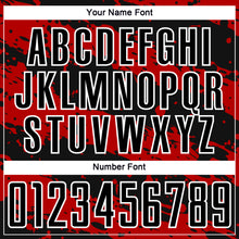 Load image into Gallery viewer, Custom Black Red-White Splash Sublimation Soccer Uniform Jersey