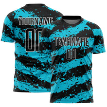 Load image into Gallery viewer, Custom Black Lakes Blue-White Splash Sublimation Soccer Uniform Jersey